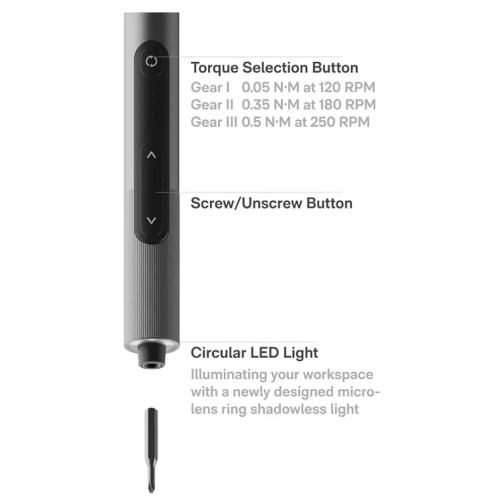 HOTO SNAPBLOQ S-A01 CORDLESS MINI SCREWDRIVER-3.7V RECHARGE-56 BITS/ 3TORQUES - Picture 4 of 11